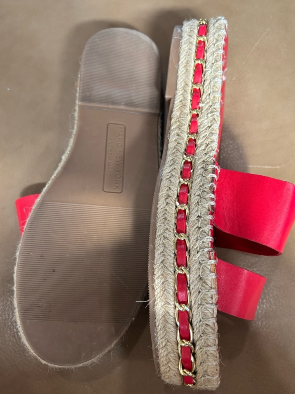 Marc New York Women’s Red Double-Band bold statement platform sandals - Picture 4 of 6
